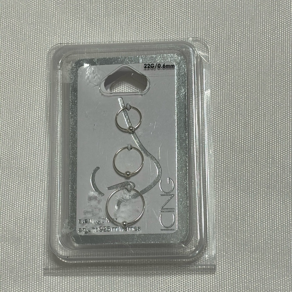 Icing Nose Rings Sterling Silver